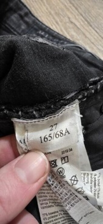 All Saints 27 Black Roxanne Jeans Raw Hem High-Rise Skinny Women Distressed - Picture 7 of 11